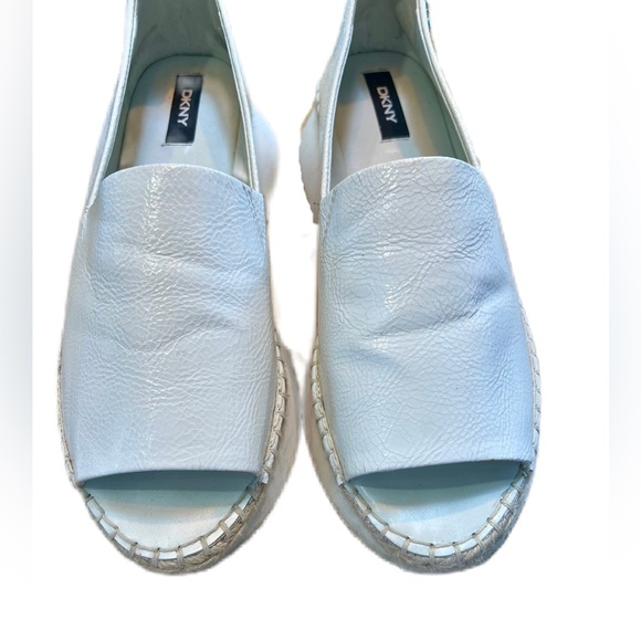 DKNY Orza peep-toe espadrille wedge in white leather Size 10 - Picture 5 of 11